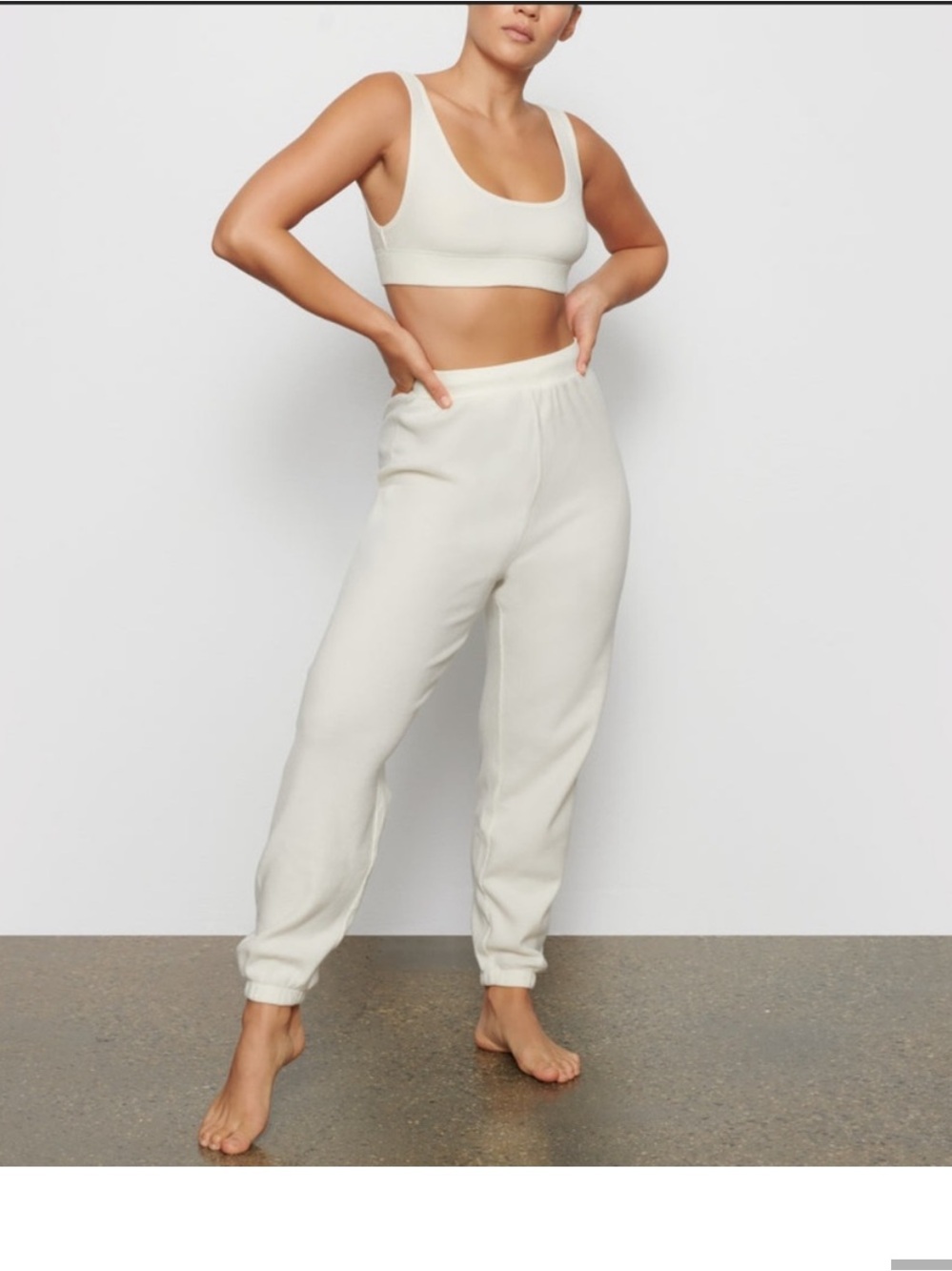 SKIMS Bra Waffle Scoop Bra Bone Cream Ribbed Bralette